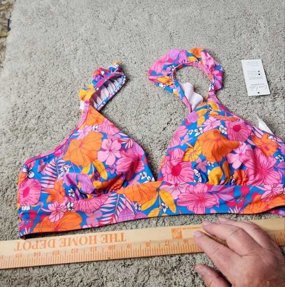 Cupshe Floral Rufled Bralette & High Waist Bikini Set L - Picture 15 of 16